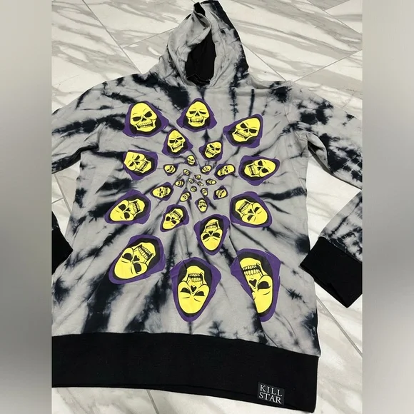 Killstar Masters of the universe skeletor skull reaper tye dye hoodie NEW no tag - Picture 4 of 9